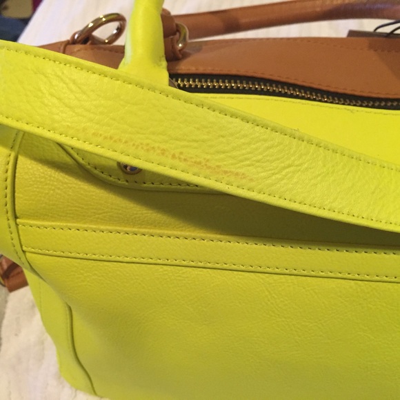 *SOLD* Rebecca Minkoff MAB Mini SatchAlmond/Neon Y - Picture 7 of 8